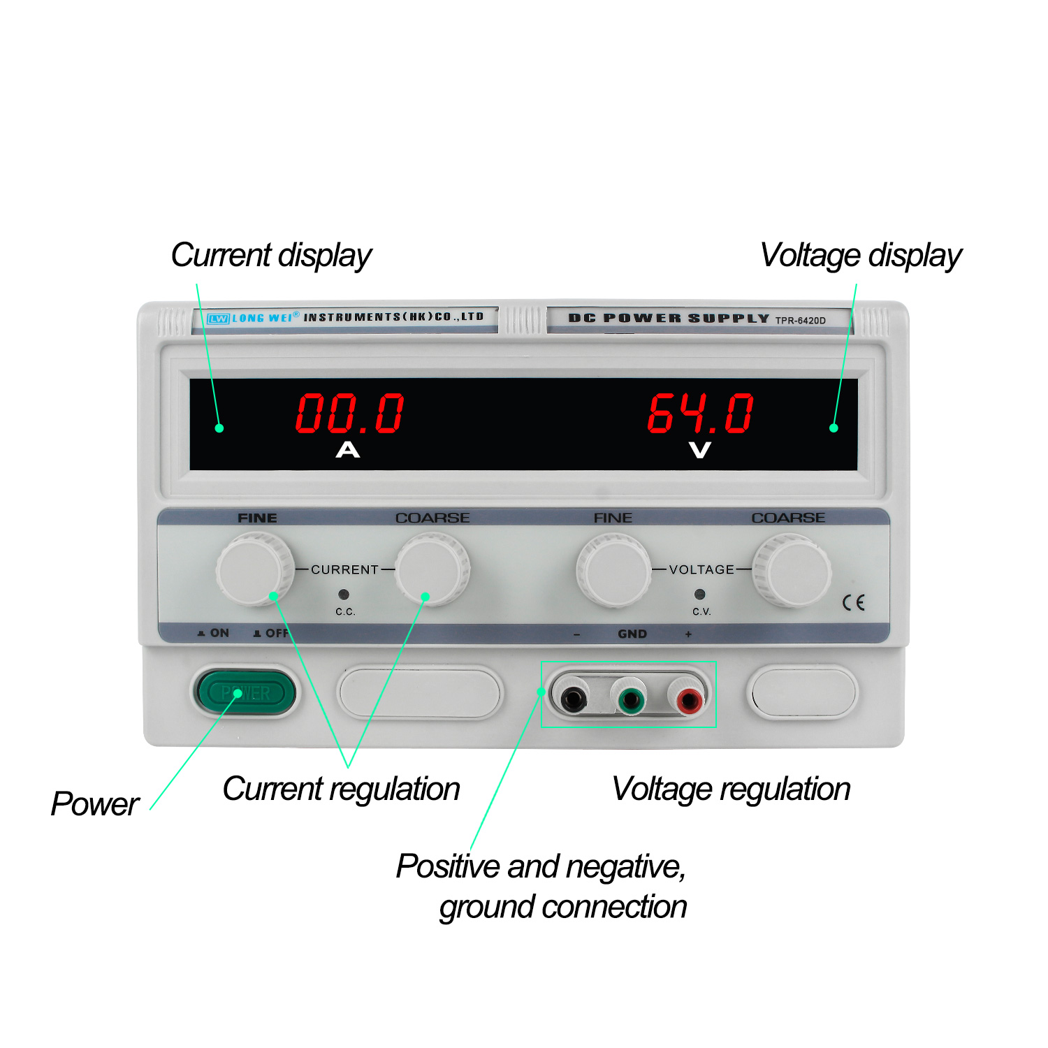 Longwei TPR-6420D 64V 20A LED  - Linear Lab Power Supply Adjustable 评论和价格