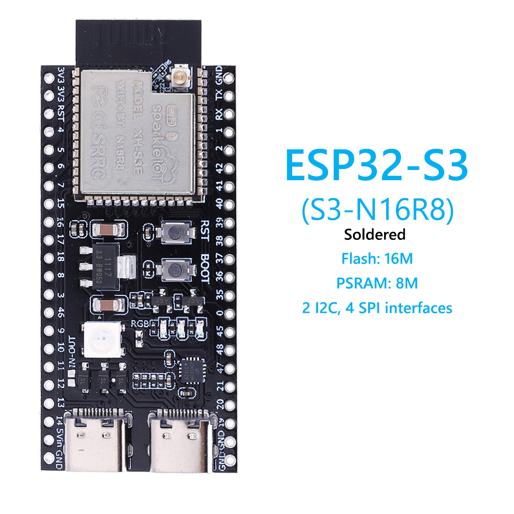 ESP32 S3 N16R8 N8R2 Dual Type- - Esp32 S3 Development Board Lot 评论和价格
