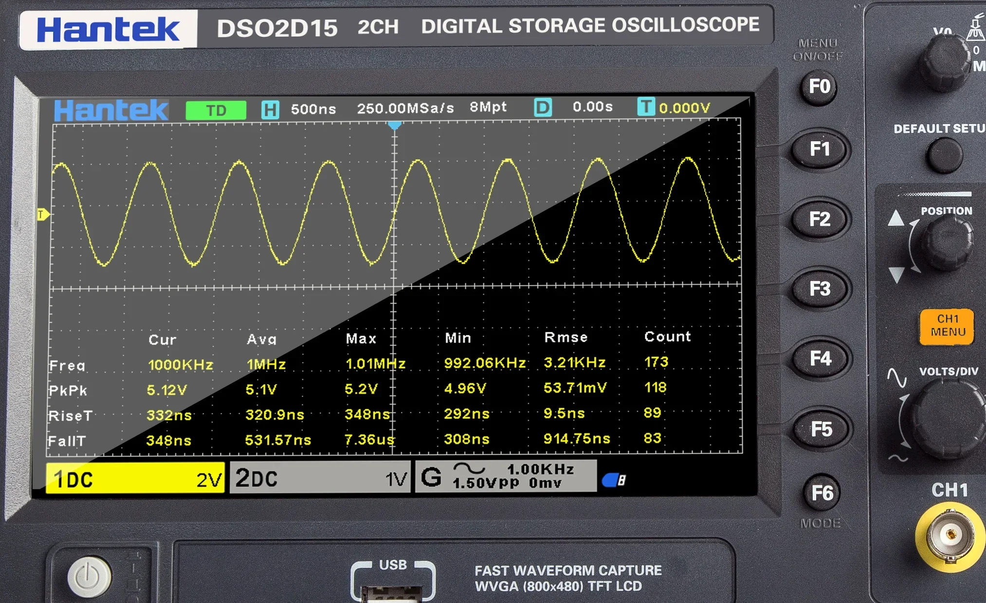 Sensitivity Hantek Signal Gene - Digital Storage Oscilloscope 100Mhz 评论和价格